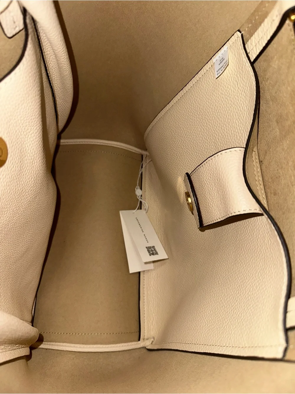 NEW Tory Burch McGraw Dragonfly Oversized Tote Bag Brie Cream Leather